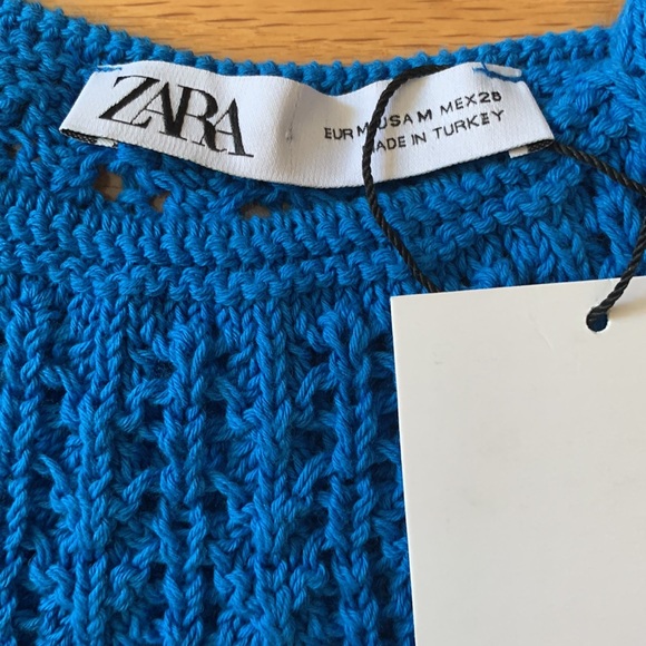 NWT ZARA Crochet💙Openwork knit top💙 - Picture 5 of 16